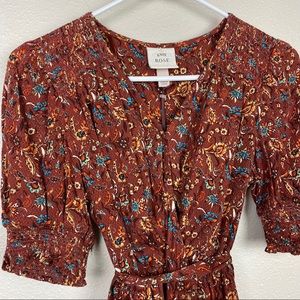 Knox Rose Floral Wrap Boho Maxi Dress XS NWT 💐